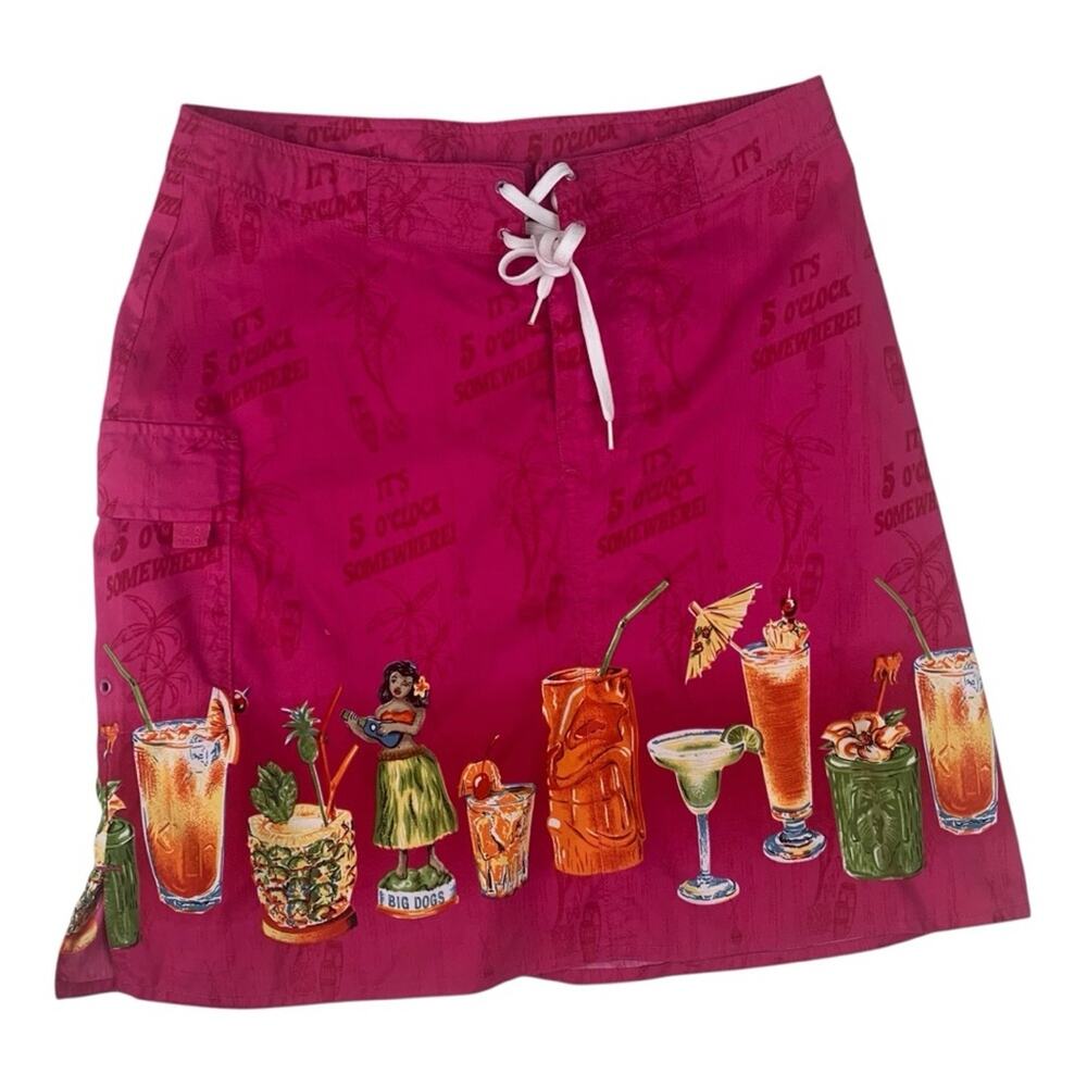 Big Dogs women's small tiki Hawaiian skirt tropical y2k